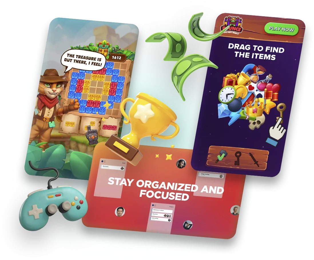 Mobile game interfaces with a game controller